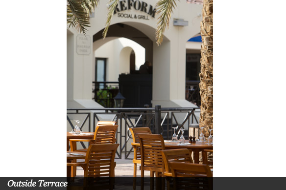 Reform Social & Grill British Restaurant Dubai Terrace