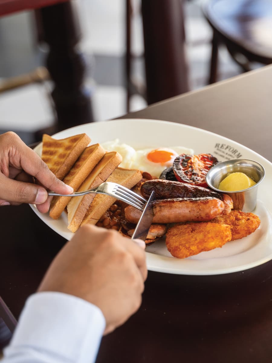 The famous full English breakfast at Reform Social & Grill