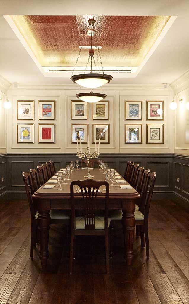 The Private Dining Room laid for a celebration at Reform